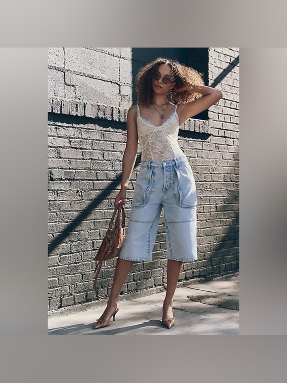 FREE PEOPLE We The Free Havasu Slouchy Cropped Cotton Jeans Hoover/Sky